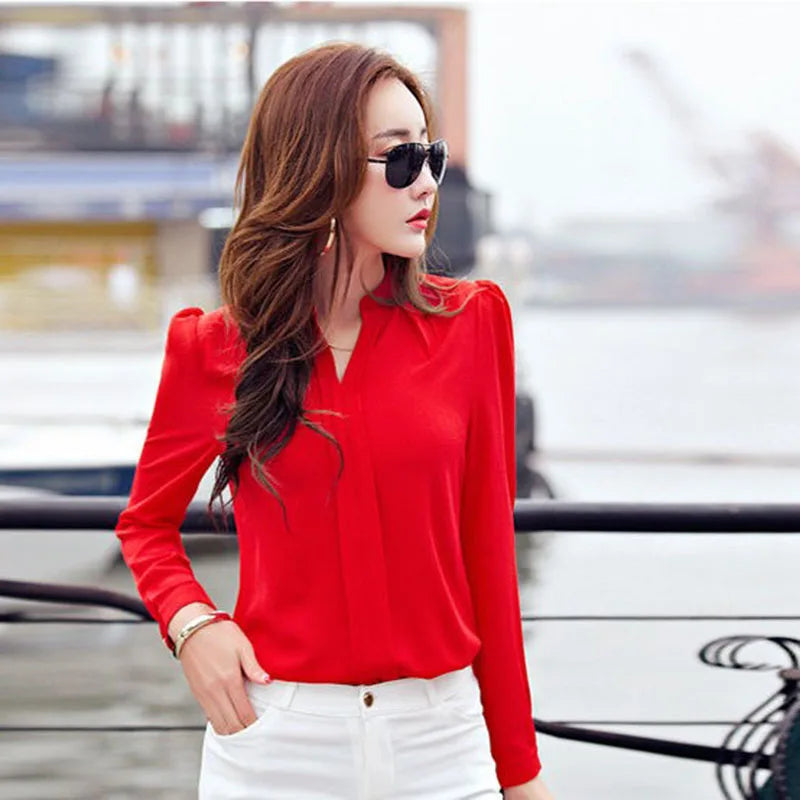 Long Sleeve women's Office Shirt