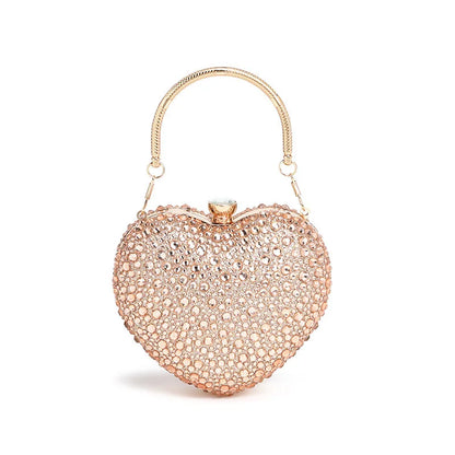 Heart Shape Crystal Mini hand Bag
