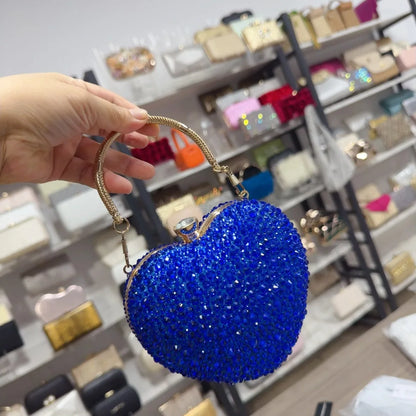 Heart Shape Crystal Mini hand Bag