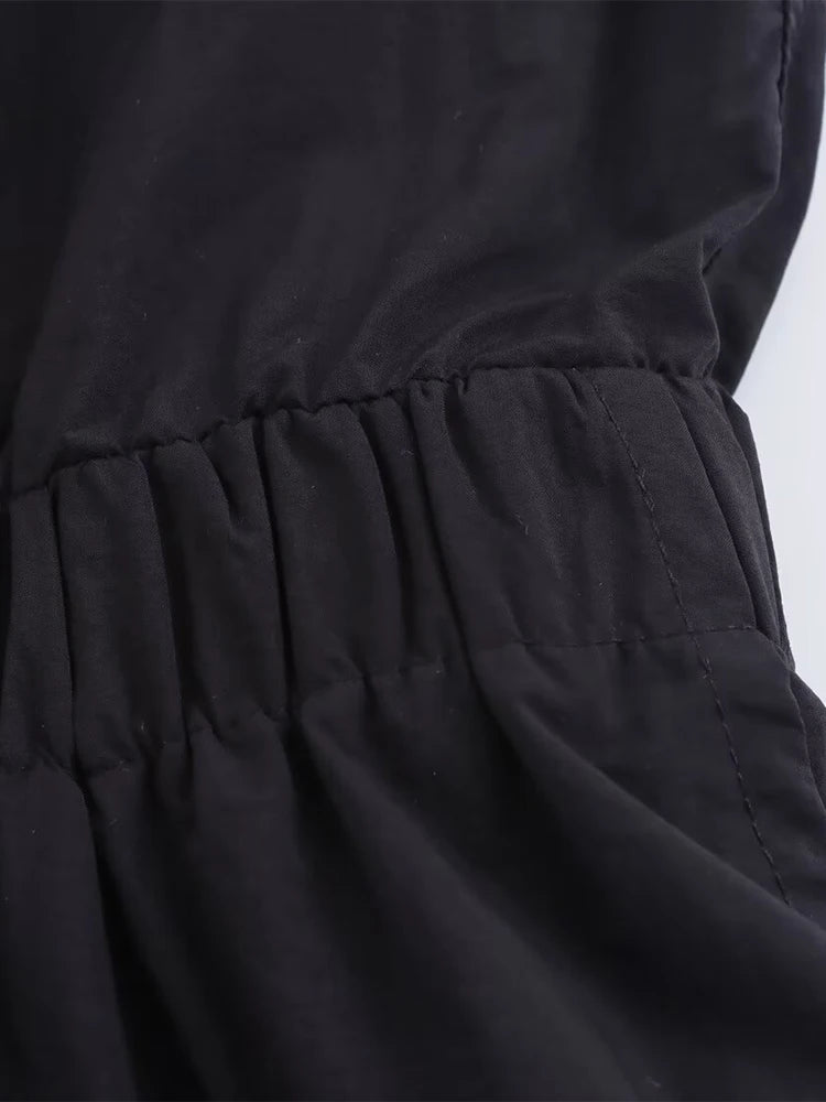 2025 New Women's  Long Shirt Style Side Pocket Midi Dress