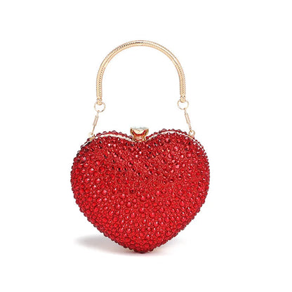 Heart Shape Crystal Mini hand Bag