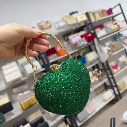 Heart Shape Crystal Mini hand Bag
