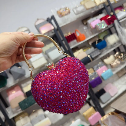 Heart Shape Crystal Mini hand Bag