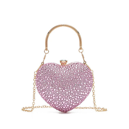 Heart Shape Crystal Mini hand Bag