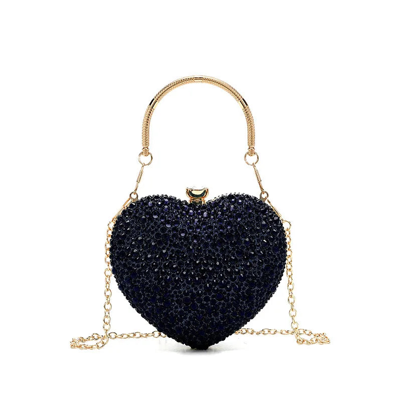 Heart Shape Crystal Mini hand Bag