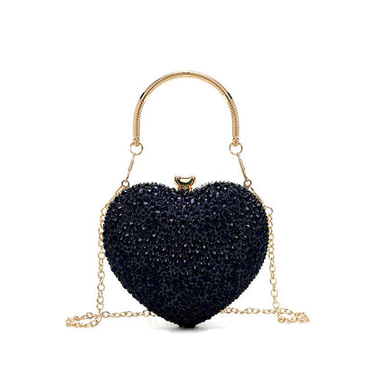 Heart Shape Crystal Mini hand Bag
