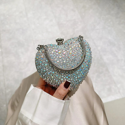 Heart Shape Crystal Mini hand Bag