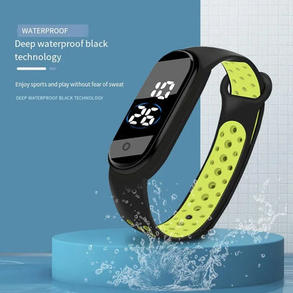 Fashion Unisex Sports Watch for Kids Children Waterproof Led Digital Watch Ultra-light Silicone Strap Teen Boys Girls WristWatch
