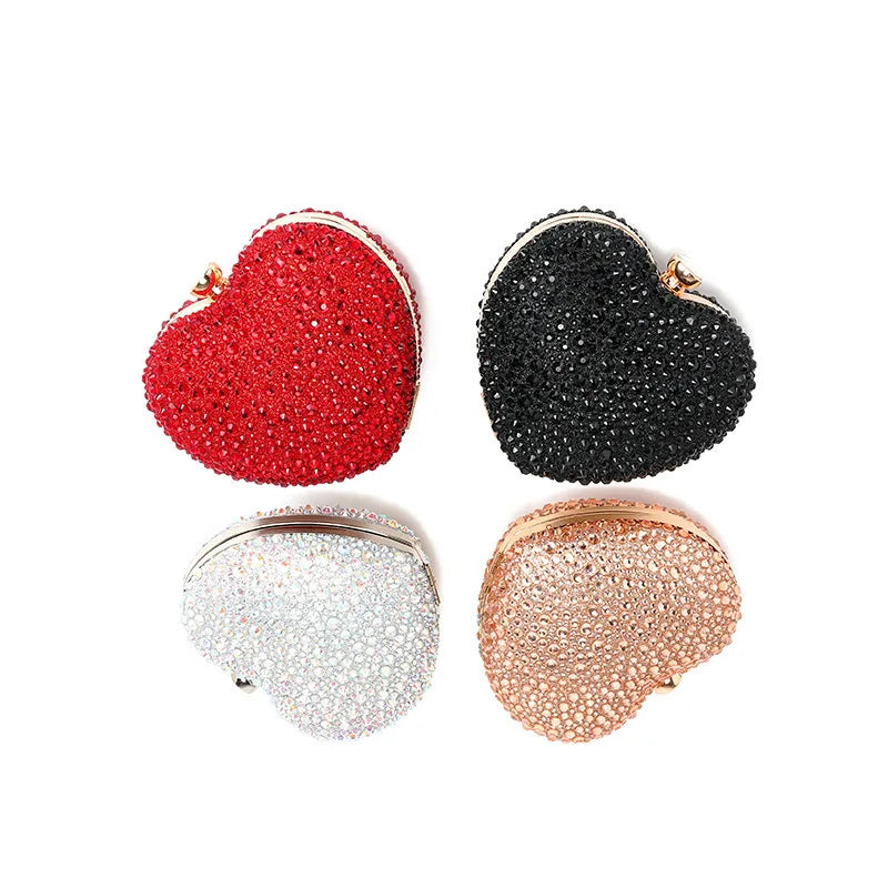 Heart Shape Crystal Mini hand Bag