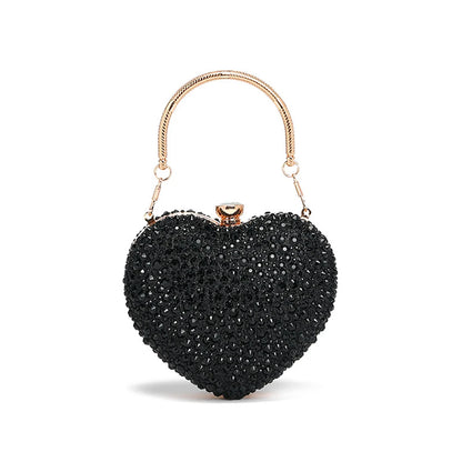 Heart Shape Crystal Mini hand Bag