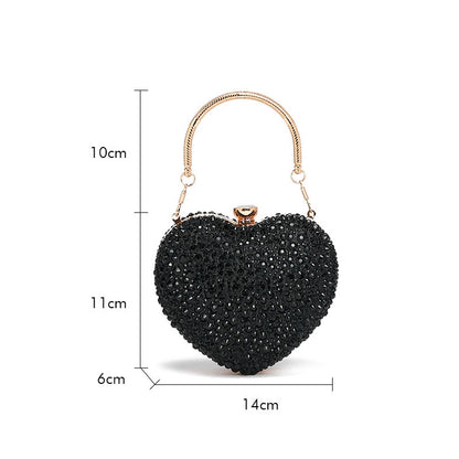 Heart Shape Crystal Mini hand Bag
